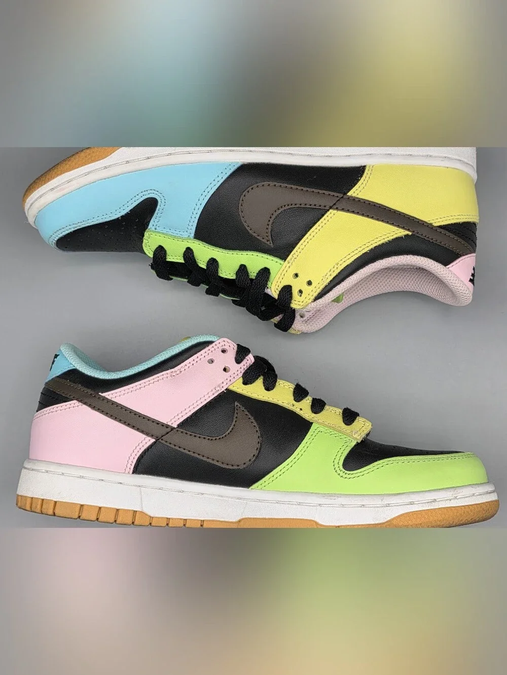Nike Air Dunk Low SE GS Free99 Black Multi-color Sneakers Y6 W7.5 CZ2496-001